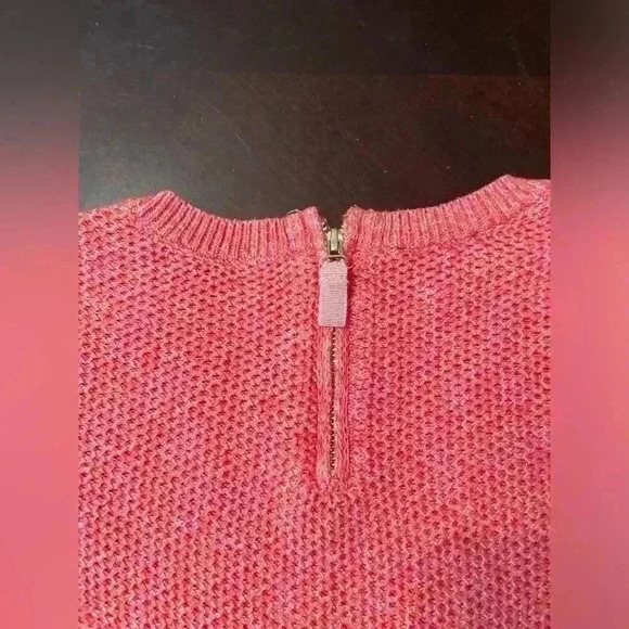 Talbots Pink Cable Knit Pullover Long Sleeved Sweater w/ Back Zipper Size Small - Picture 5 of 9